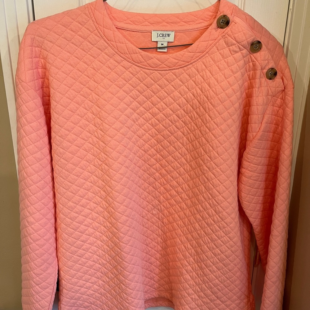 J. Crew Coral Quilted Top, excellent pre owned!